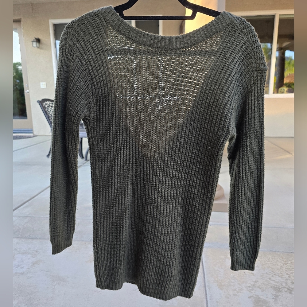 Wet Seal Olive Green Ribbed Knit Top